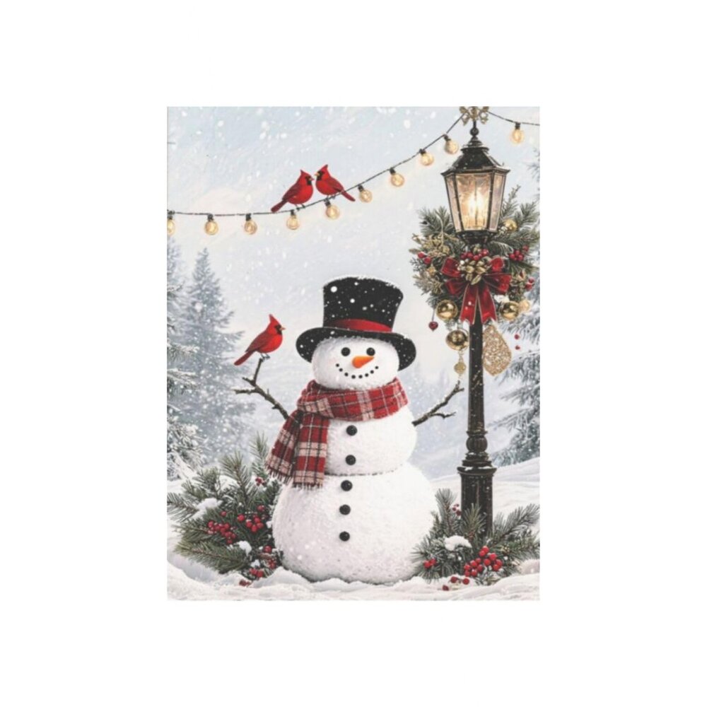 Winter Snowman Unframed Canvas Wall Art  24" X 32"